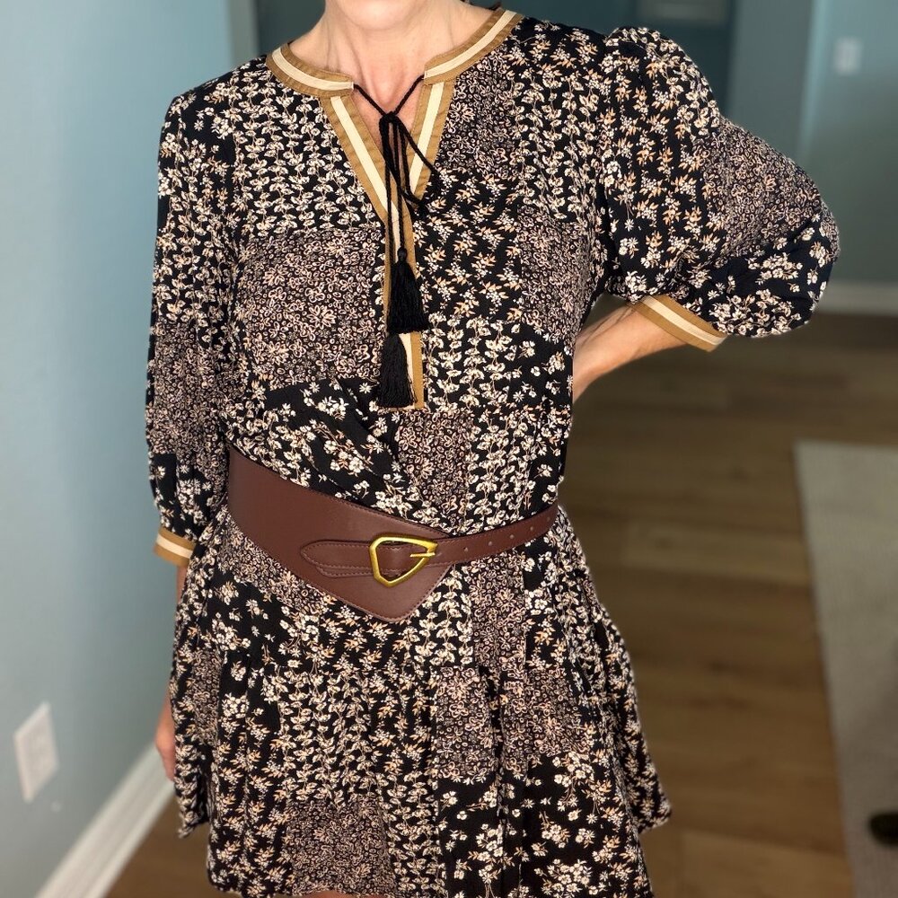 The Callie Boho Floral Dress – Black - Picture 2 of 3